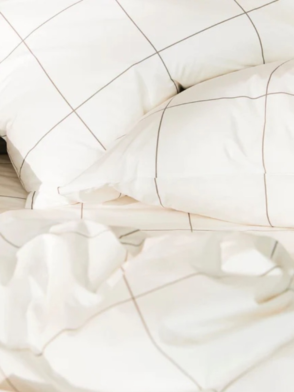 Brooklinen White Windowpane Percale Flat Sheet Only
